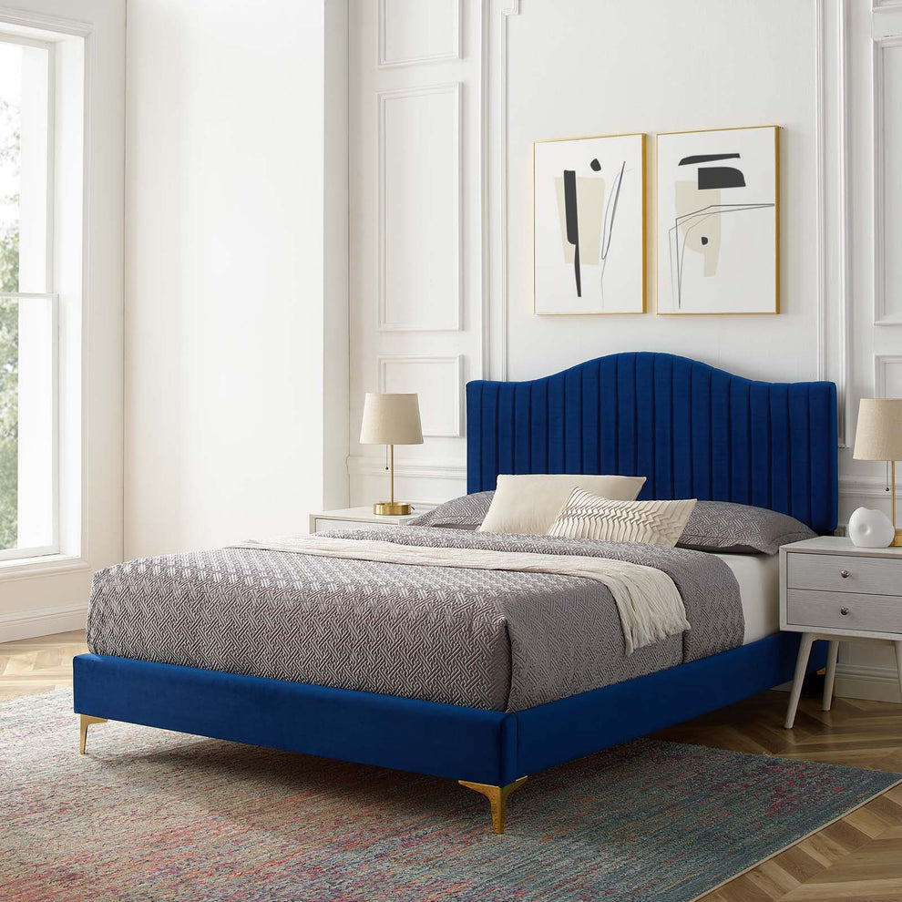 Modway Juniper Channel Tufted Performance Velvet Twin Platform Bed - MOD-6742 | Beds | Modishstore - 17