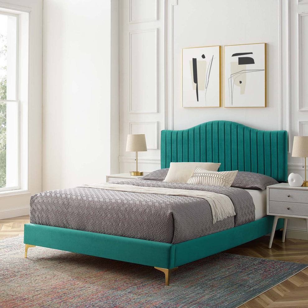 Modway Juniper Channel Tufted Performance Velvet Twin Platform Bed - MOD-6742 | Beds | Modishstore - 25