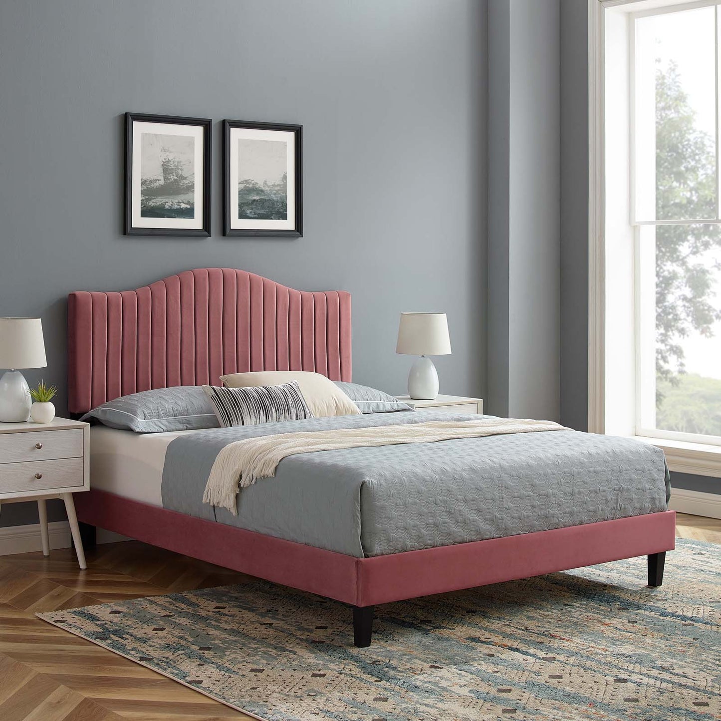 Modway Juniper Channel Tufted Performance Velvet Twin Platform Bed - MOD-6744 | Beds | Modishstore - 9