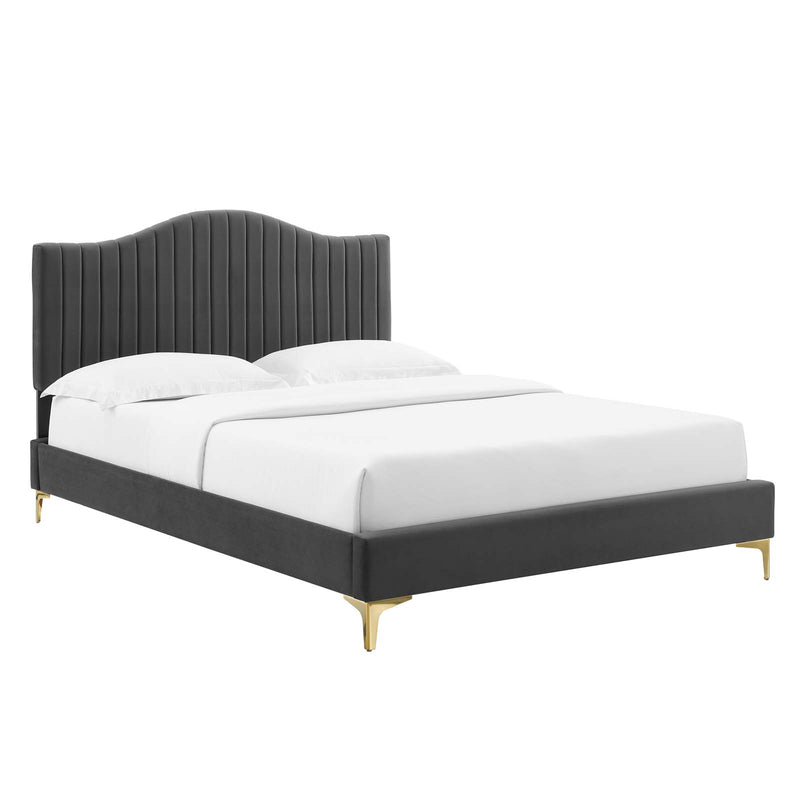Juniper Channel Tufted Performance Velvet Full Platform Bed By Modway - MOD-6745 | Beds | Modishstore - 2