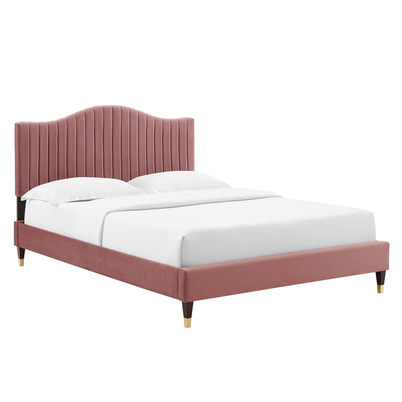 Juniper Channel Tufted Performance Velvet Full Platform Bed By Modway - MOD-6746 | Beds | Modishstore - 12