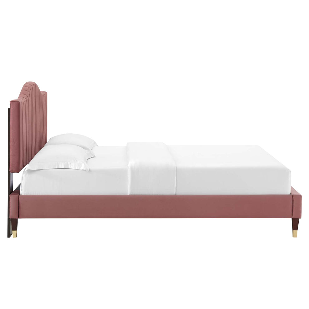 Juniper Channel Tufted Performance Velvet Full Platform Bed By Modway - MOD-6746 | Beds | Modishstore - 19