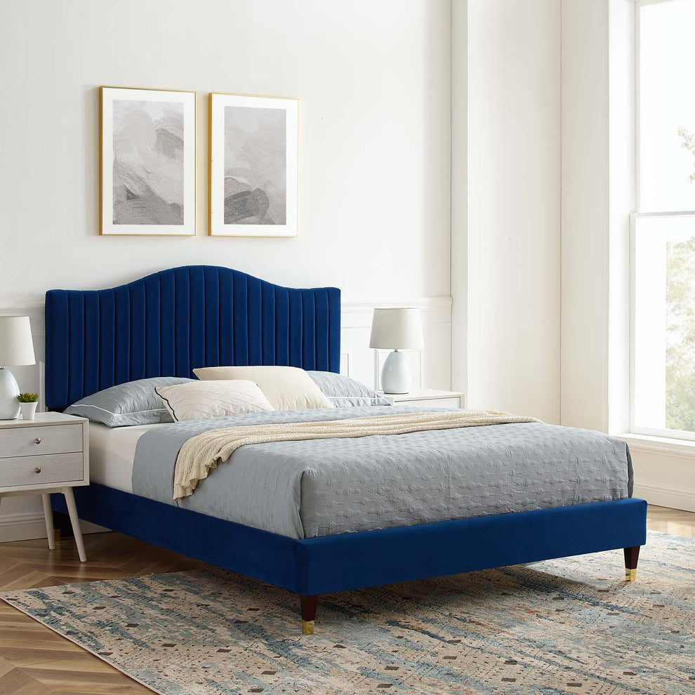 Juniper Channel Tufted Performance Velvet Full Platform Bed By Modway - MOD-6746 | Beds | Modishstore - 26