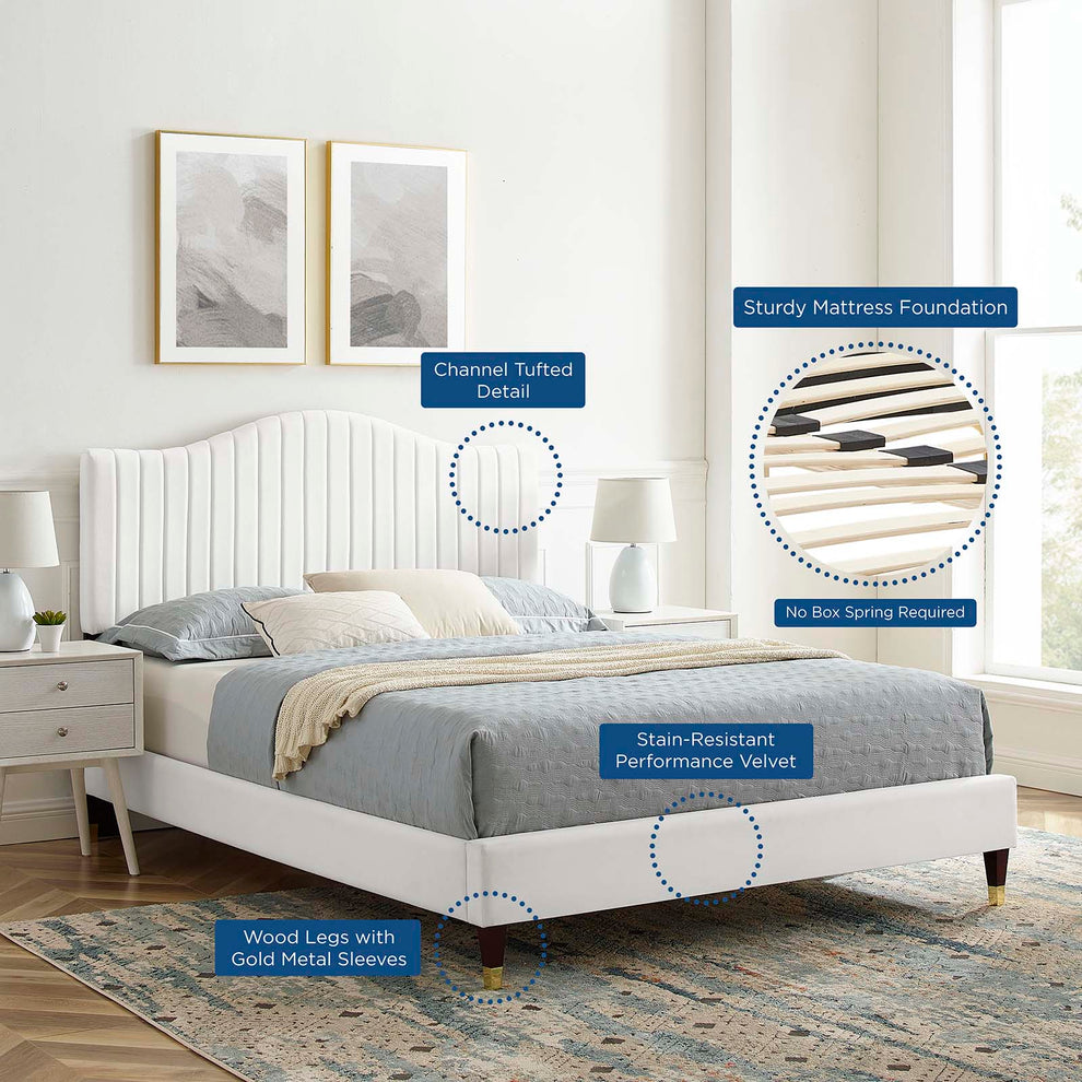 Juniper Channel Tufted Performance Velvet Full Platform Bed By Modway - MOD-6746 | Beds | Modishstore - 46