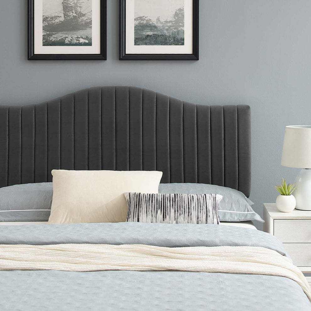 Juniper Channel Tufted Performance Velvet Full Platform Bed By Modway - MOD-6747 | Beds | Modishstore - 4