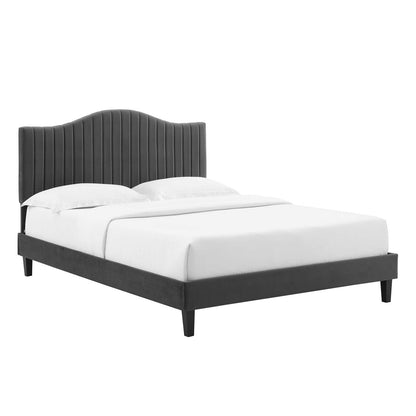 Juniper Channel Tufted Performance Velvet Full Platform Bed By Modway - MOD-6747 | Beds | Modishstore - 2