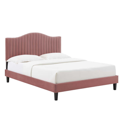Juniper Channel Tufted Performance Velvet Full Platform Bed By Modway - MOD-6747 | Beds | Modishstore - 12