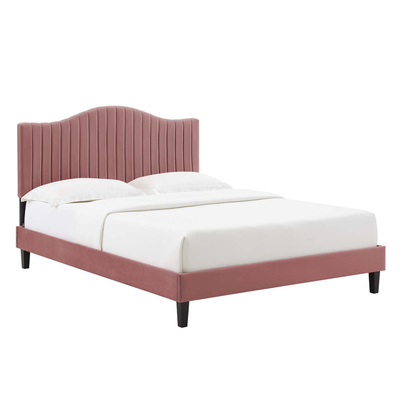 Juniper Channel Tufted Performance Velvet Full Platform Bed By Modway - MOD-6747 | Beds | Modishstore - 12