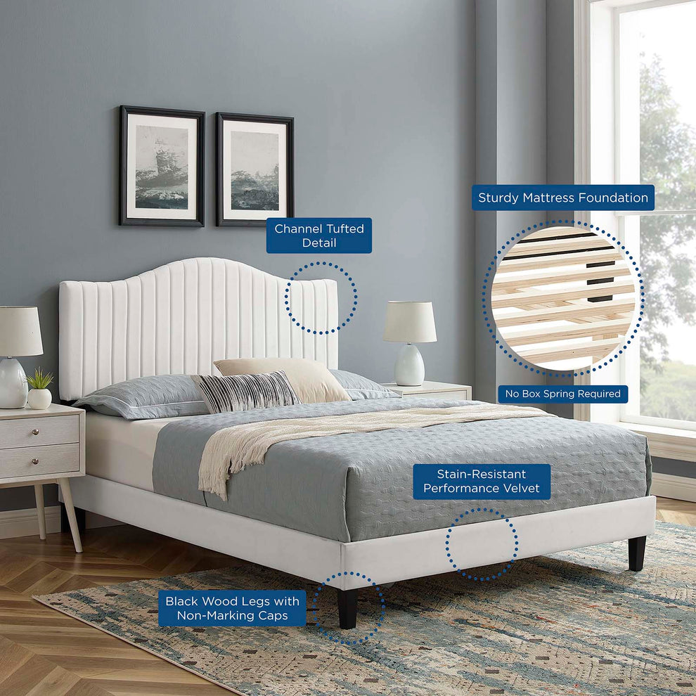 Juniper Channel Tufted Performance Velvet Full Platform Bed By Modway - MOD-6747 | Beds | Modishstore - 46