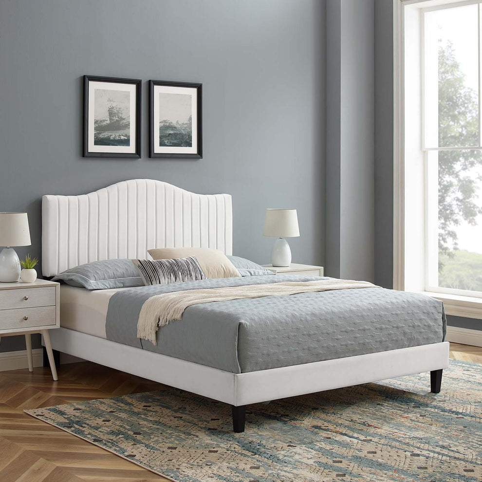 Juniper Channel Tufted Performance Velvet Full Platform Bed By Modway - MOD-6747 | Beds | Modishstore - 48