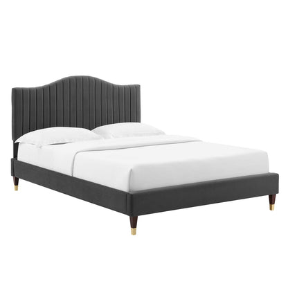 Modway Juniper Channel Tufted Performance Velvet King Platform Bed - MOD-6749 | Beds | Modishstore - 2