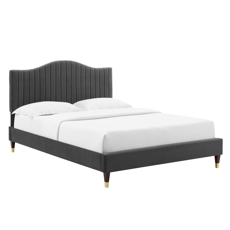 Modway Juniper Channel Tufted Performance Velvet King Platform Bed - MOD-6749 | Beds | Modishstore - 2