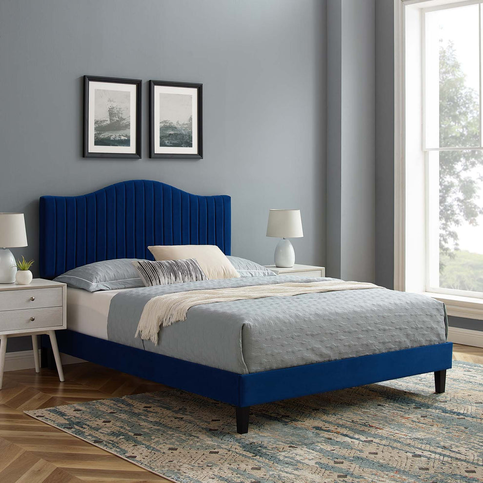 Modway Juniper Channel Tufted Performance Velvet King Platform Bed - MOD-6750 | Beds | Modishstore - 17