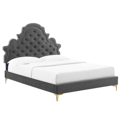 Modway Gwyneth Tufted Performance Velvet Queen Platform Bed - MOD-6751 | Beds | Modishstore - 2