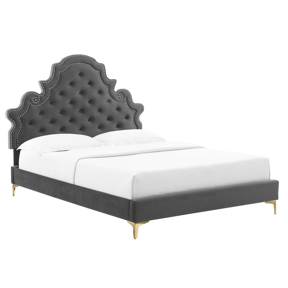 Modway Gwyneth Tufted Performance Velvet Queen Platform Bed - MOD-6751 | Beds | Modishstore - 2
