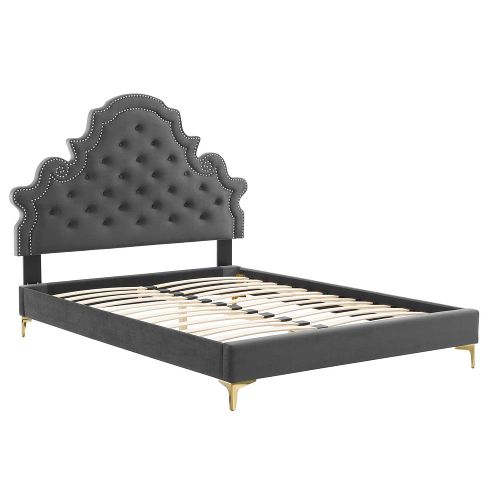 Modway Gwyneth Tufted Performance Velvet Queen Platform Bed - MOD-6751 | Beds | Modishstore - 3