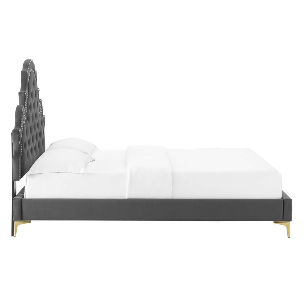 Modway Gwyneth Tufted Performance Velvet Queen Platform Bed - MOD-6751 | Beds | Modishstore - 6