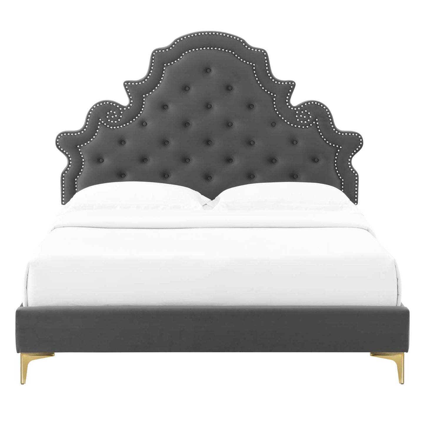 Modway Gwyneth Tufted Performance Velvet Queen Platform Bed - MOD-6751 | Beds | Modishstore - 7
