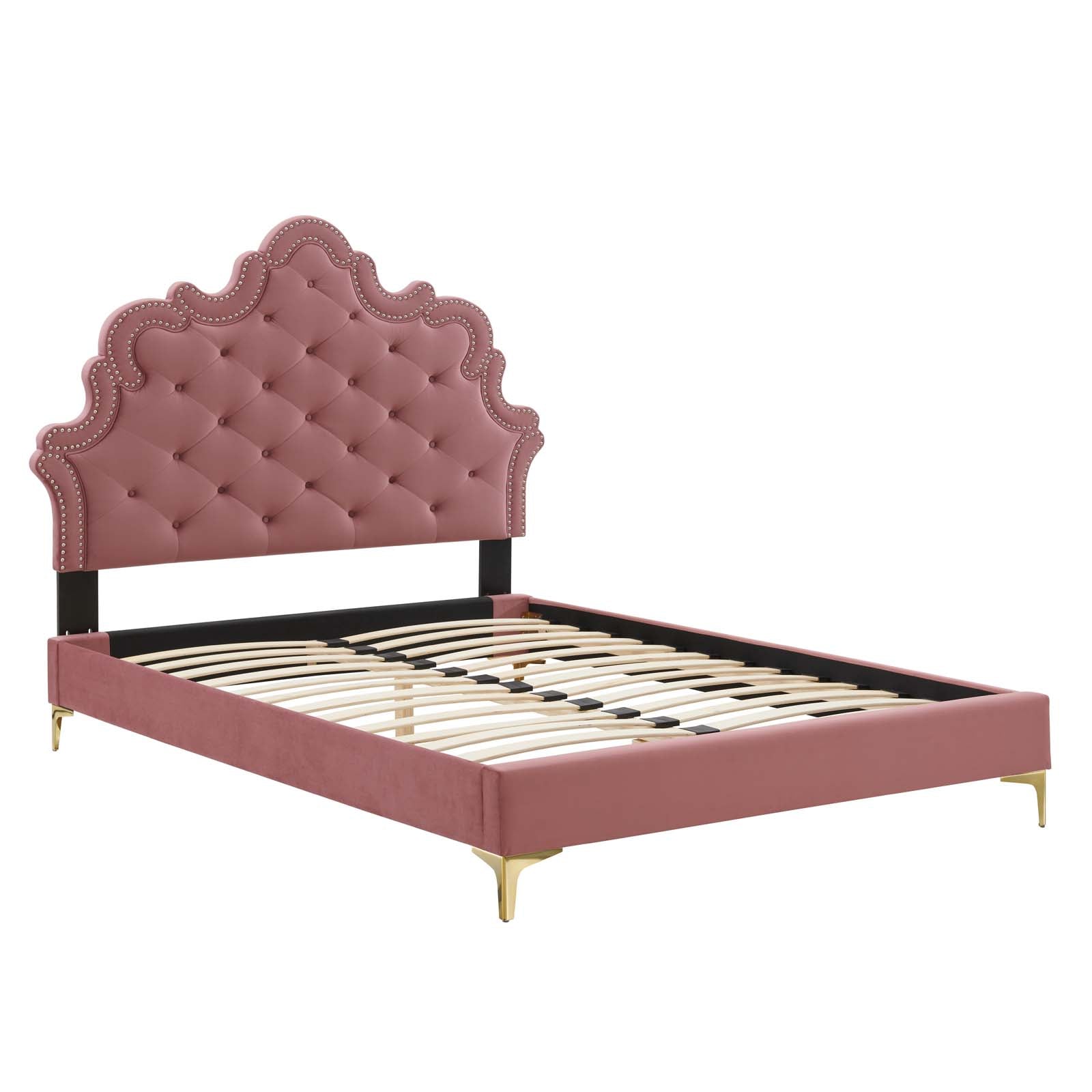 Modway Gwyneth Tufted Performance Velvet Queen Platform Bed - MOD-6751 | Beds | Modishstore - 11