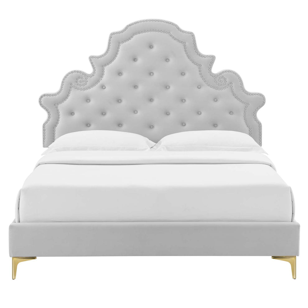 Modway Gwyneth Tufted Performance Velvet Queen Platform Bed - MOD-6751 | Beds | Modishstore - 24
