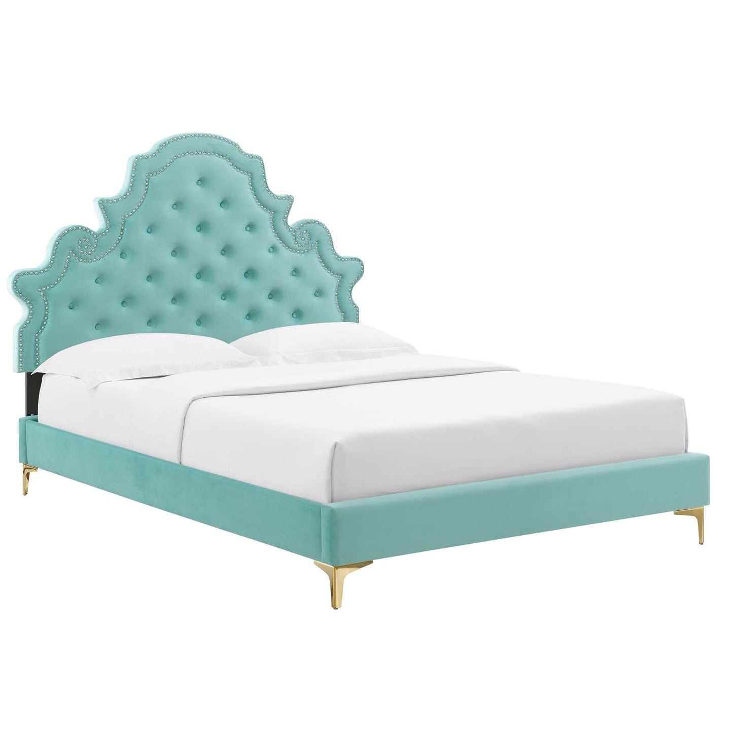 Modway Gwyneth Tufted Performance Velvet Queen Platform Bed - MOD-6751 | Beds | Modishstore - 26
