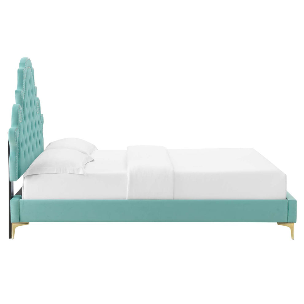 Modway Gwyneth Tufted Performance Velvet Queen Platform Bed - MOD-6751 | Beds | Modishstore - 31
