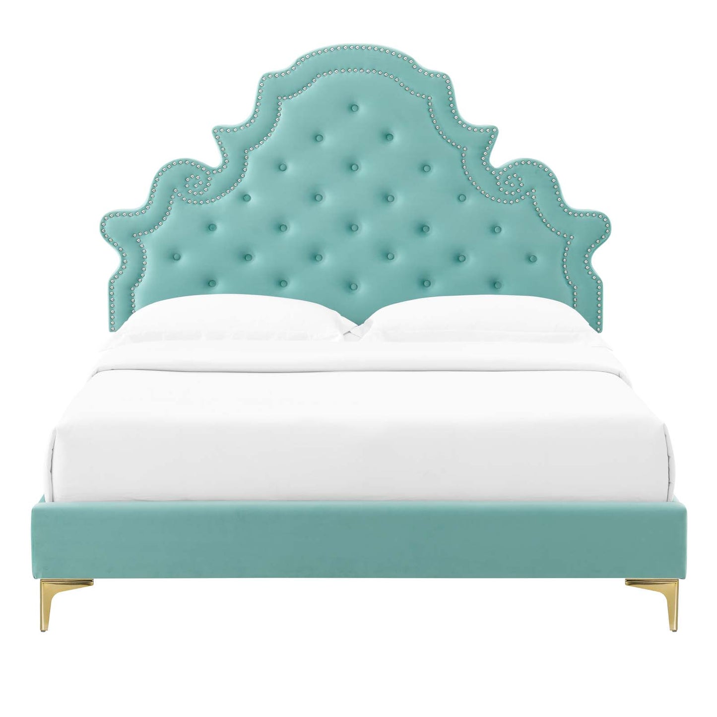 Modway Gwyneth Tufted Performance Velvet Queen Platform Bed - MOD-6751 | Beds | Modishstore - 32
