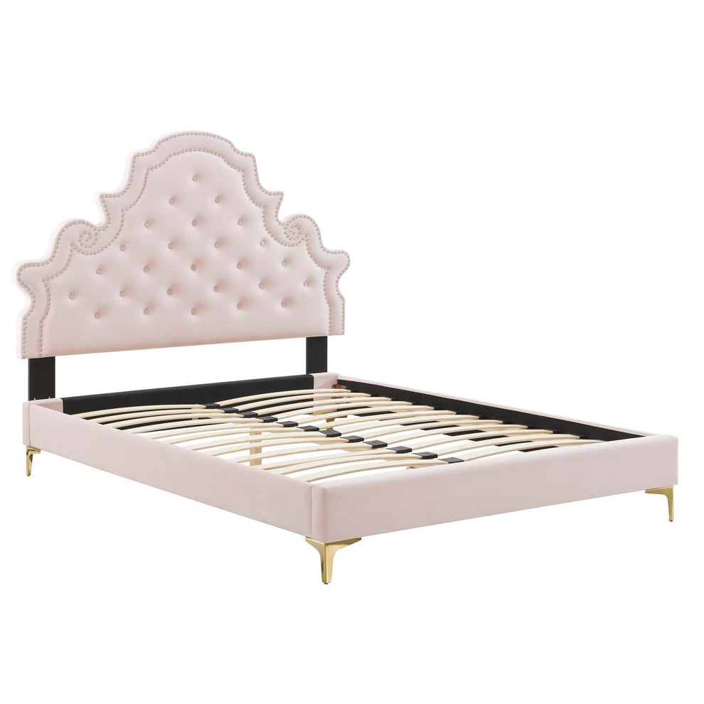 Modway Gwyneth Tufted Performance Velvet Queen Platform Bed - MOD-6751 | Beds | Modishstore - 43