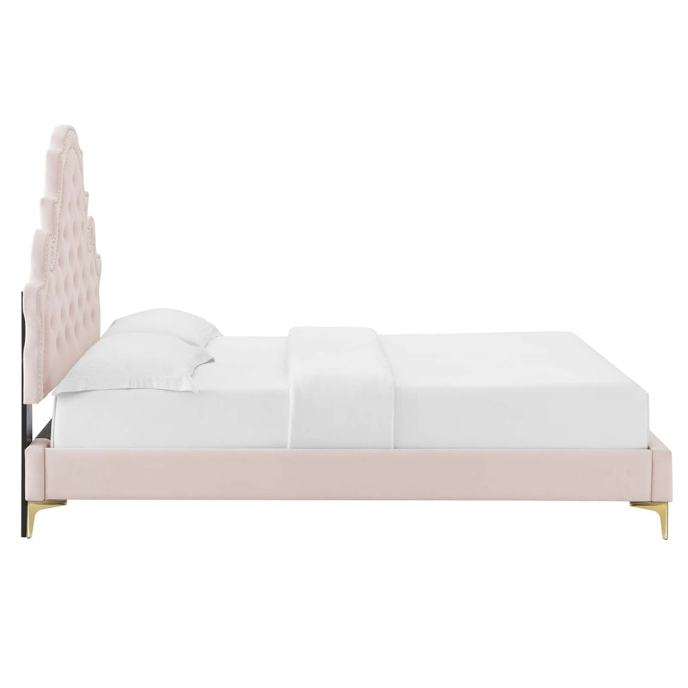 Modway Gwyneth Tufted Performance Velvet Queen Platform Bed - MOD-6751 | Beds | Modishstore - 47