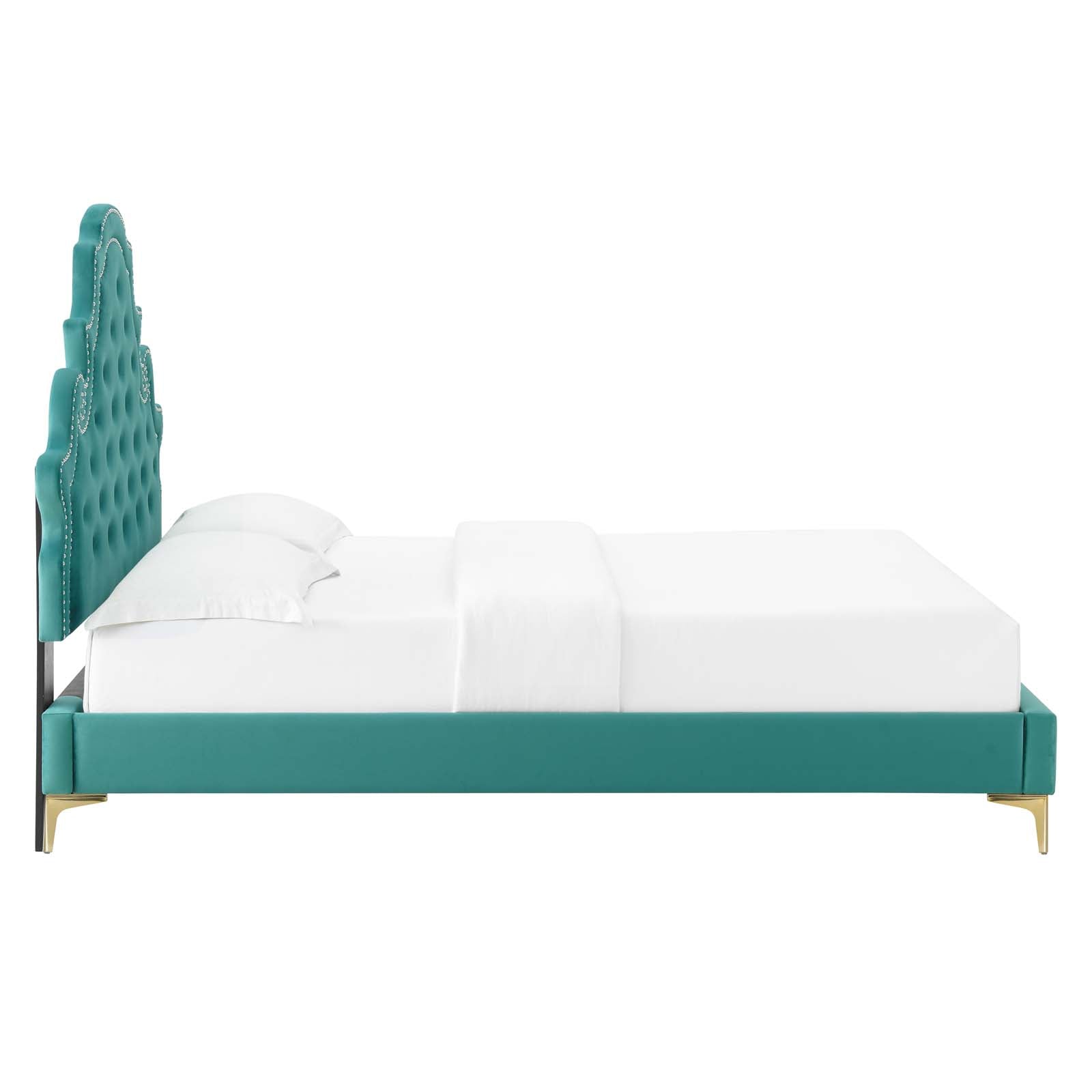 Modway Gwyneth Tufted Performance Velvet Queen Platform Bed - MOD-6751 | Beds | Modishstore - 54