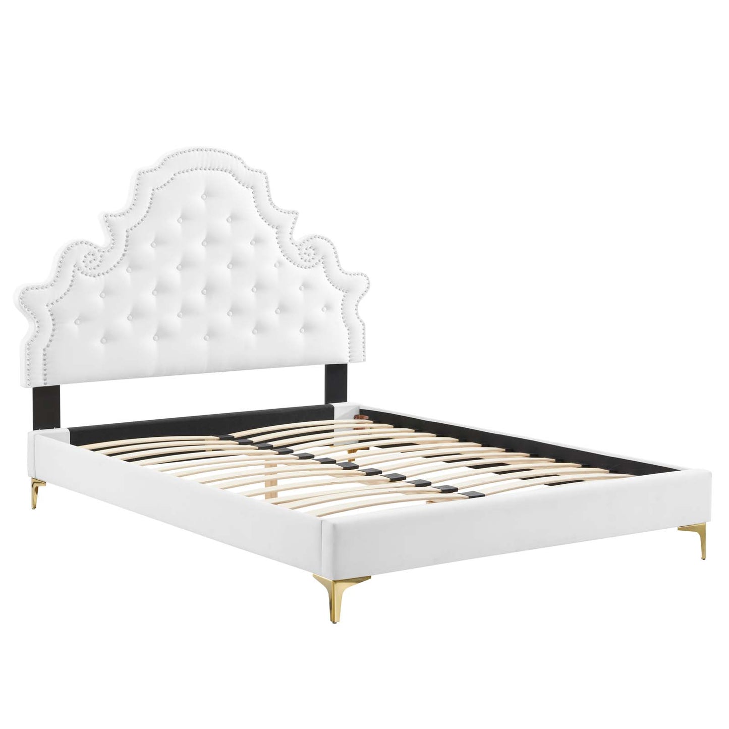 Modway Gwyneth Tufted Performance Velvet Queen Platform Bed | Beds | Modishstore-59