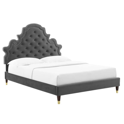 Modway Gwyneth Tufted Performance Velvet Queen Platform Bed - MOD-6752 | Beds | Modishstore - 2