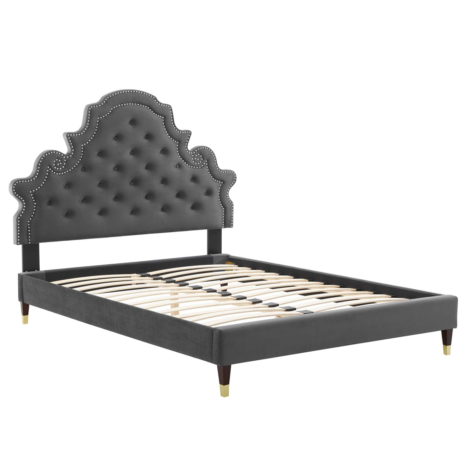 Modway Gwyneth Tufted Performance Velvet Queen Platform Bed - MOD-6752 | Beds | Modishstore - 3