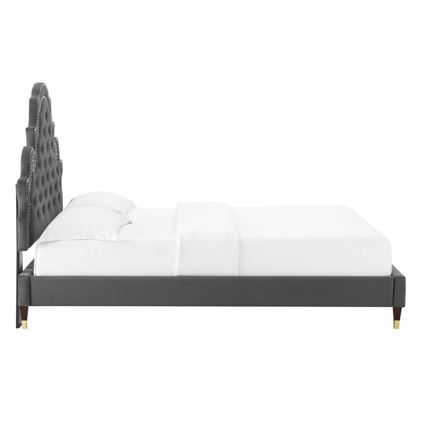 Modway Gwyneth Tufted Performance Velvet Queen Platform Bed - MOD-6752 | Beds | Modishstore - 6