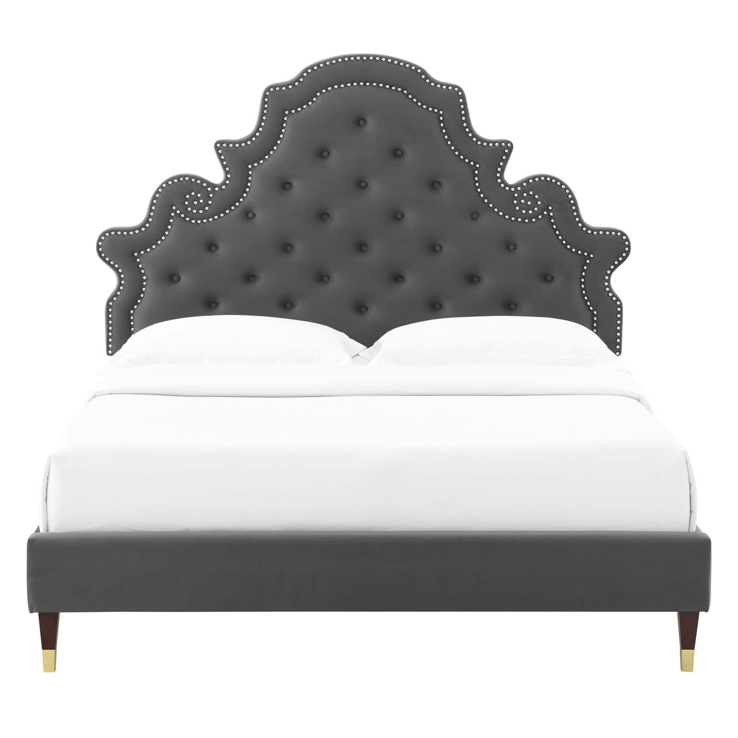 Modway Gwyneth Tufted Performance Velvet Queen Platform Bed - MOD-6752 | Beds | Modishstore - 7