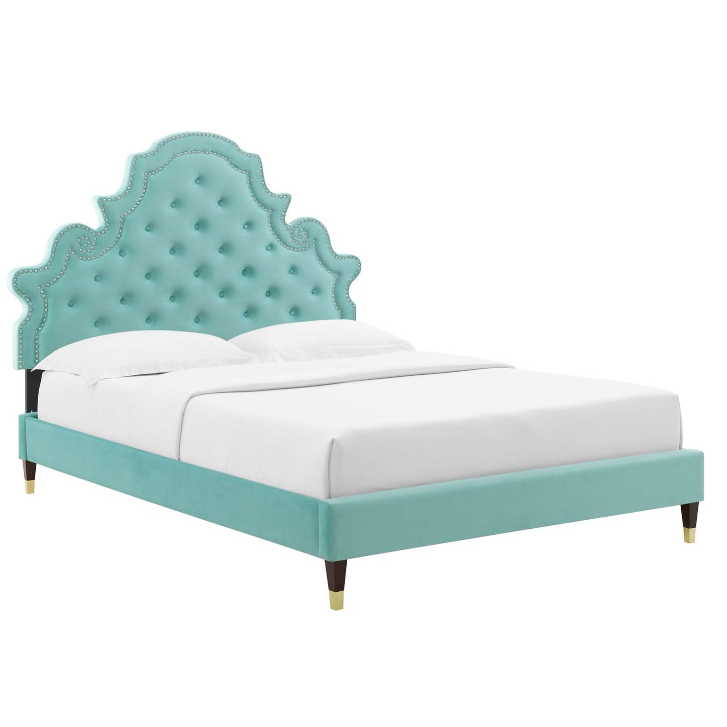 Modway Gwyneth Tufted Performance Velvet Queen Platform Bed - MOD-6752 | Beds | Modishstore - 26