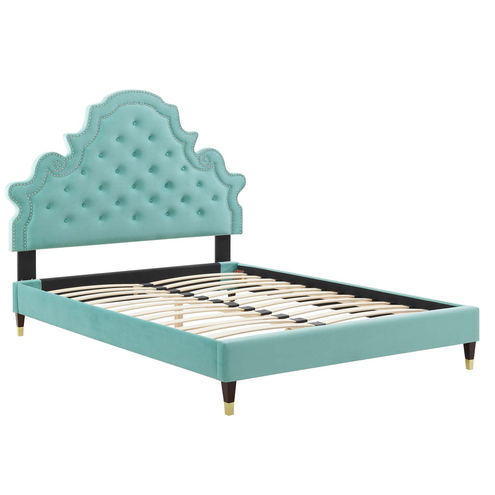 Modway Gwyneth Tufted Performance Velvet Queen Platform Bed - MOD-6752 | Beds | Modishstore - 27