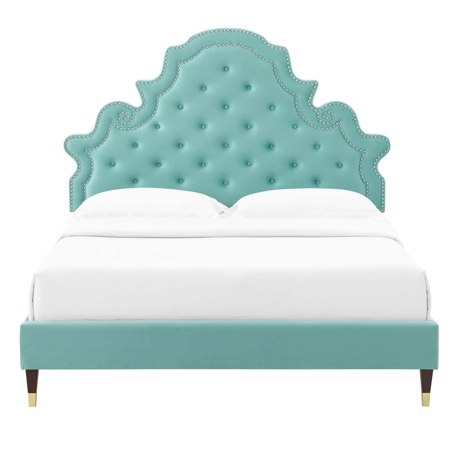 Modway Gwyneth Tufted Performance Velvet Queen Platform Bed - MOD-6752 | Beds | Modishstore - 32