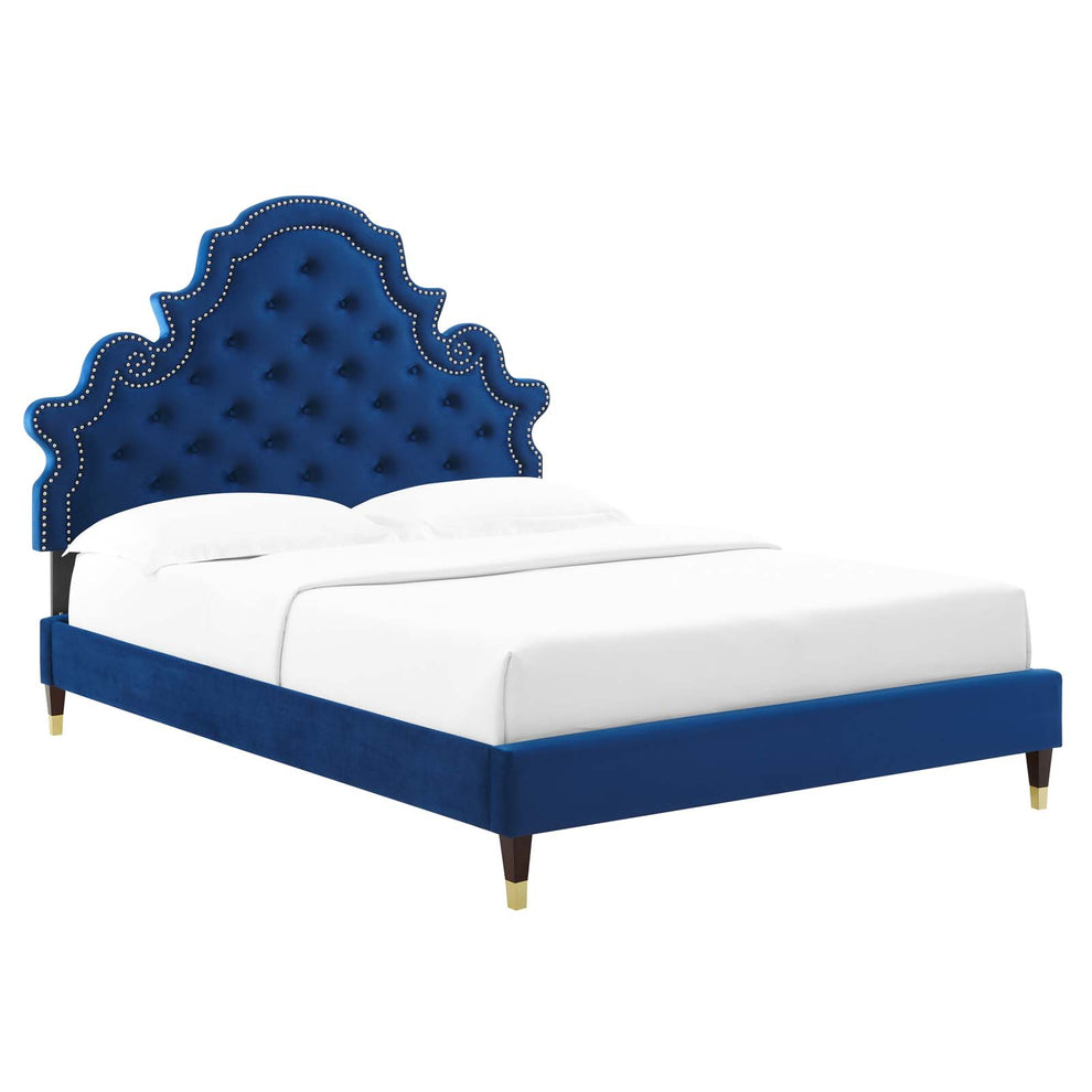 Modway Gwyneth Tufted Performance Velvet Queen Platform Bed - MOD-6752 | Beds | Modishstore - 34