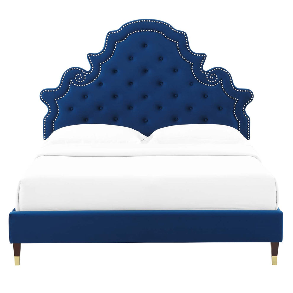Modway Gwyneth Tufted Performance Velvet Queen Platform Bed - MOD-6752 | Beds | Modishstore - 39