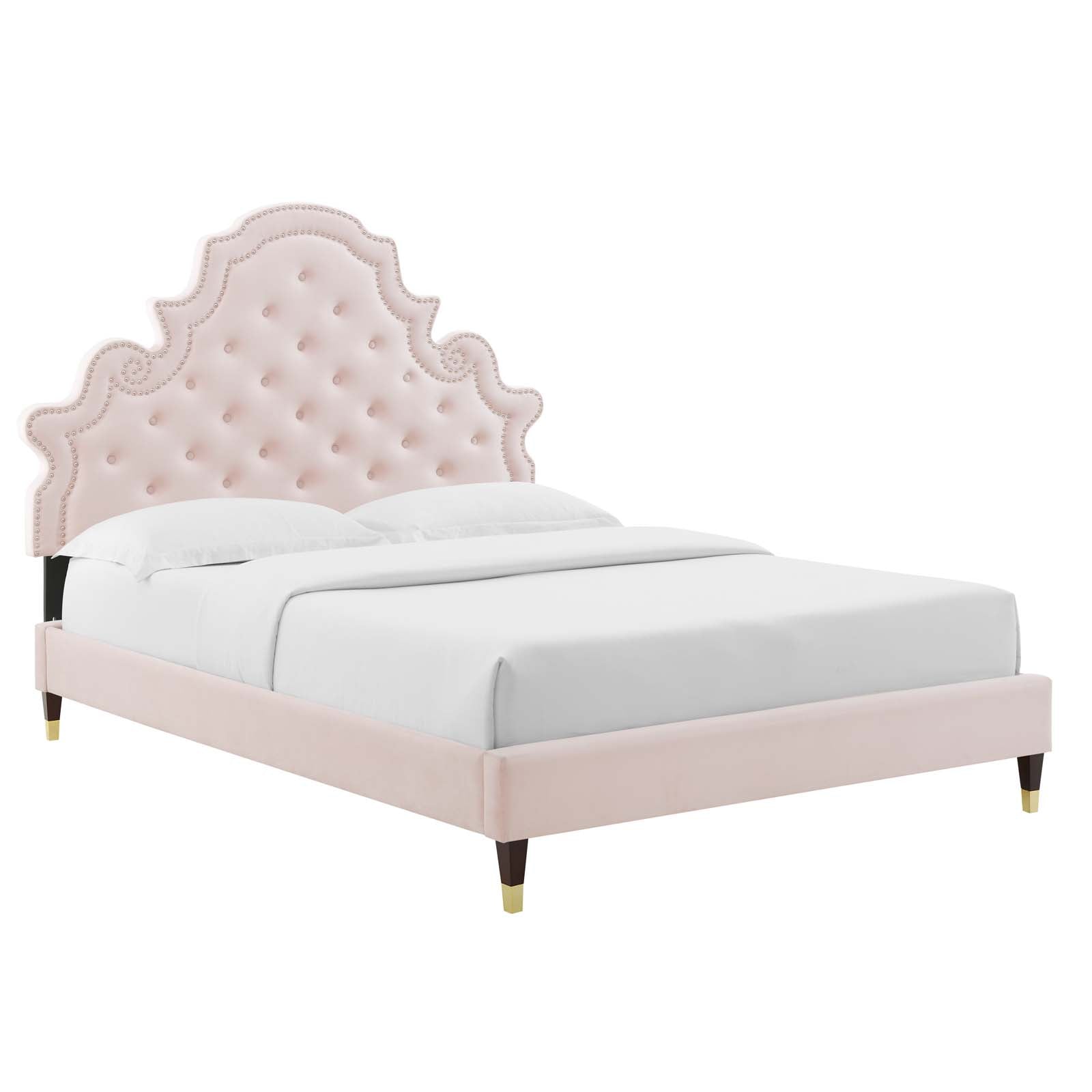 Modway Gwyneth Tufted Performance Velvet Queen Platform Bed - MOD-6752 | Beds | Modishstore - 42