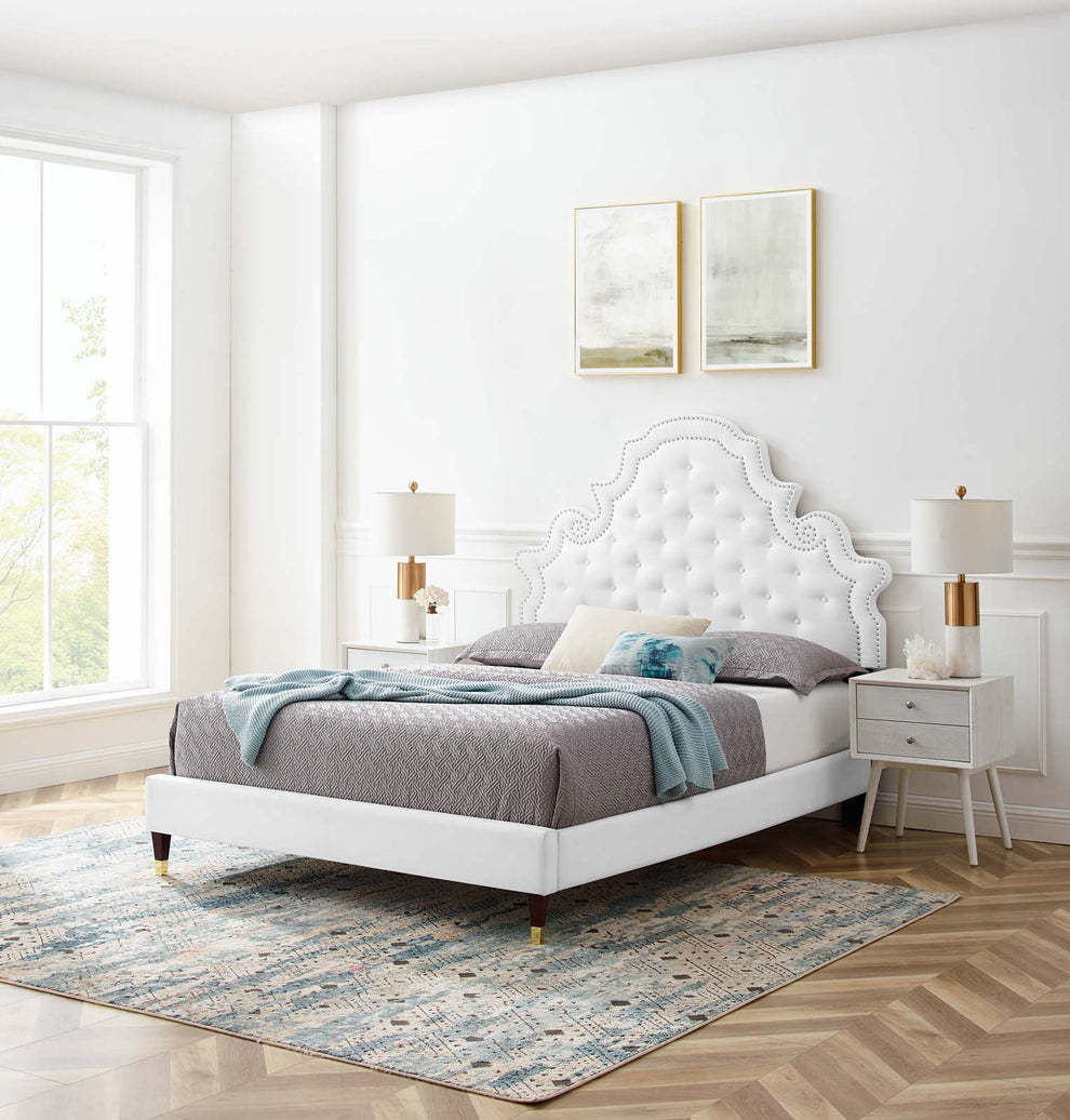 Modway Gwyneth Tufted Performance Velvet Queen Platform Bed - MOD-6752 | Beds | Modishstore - 55