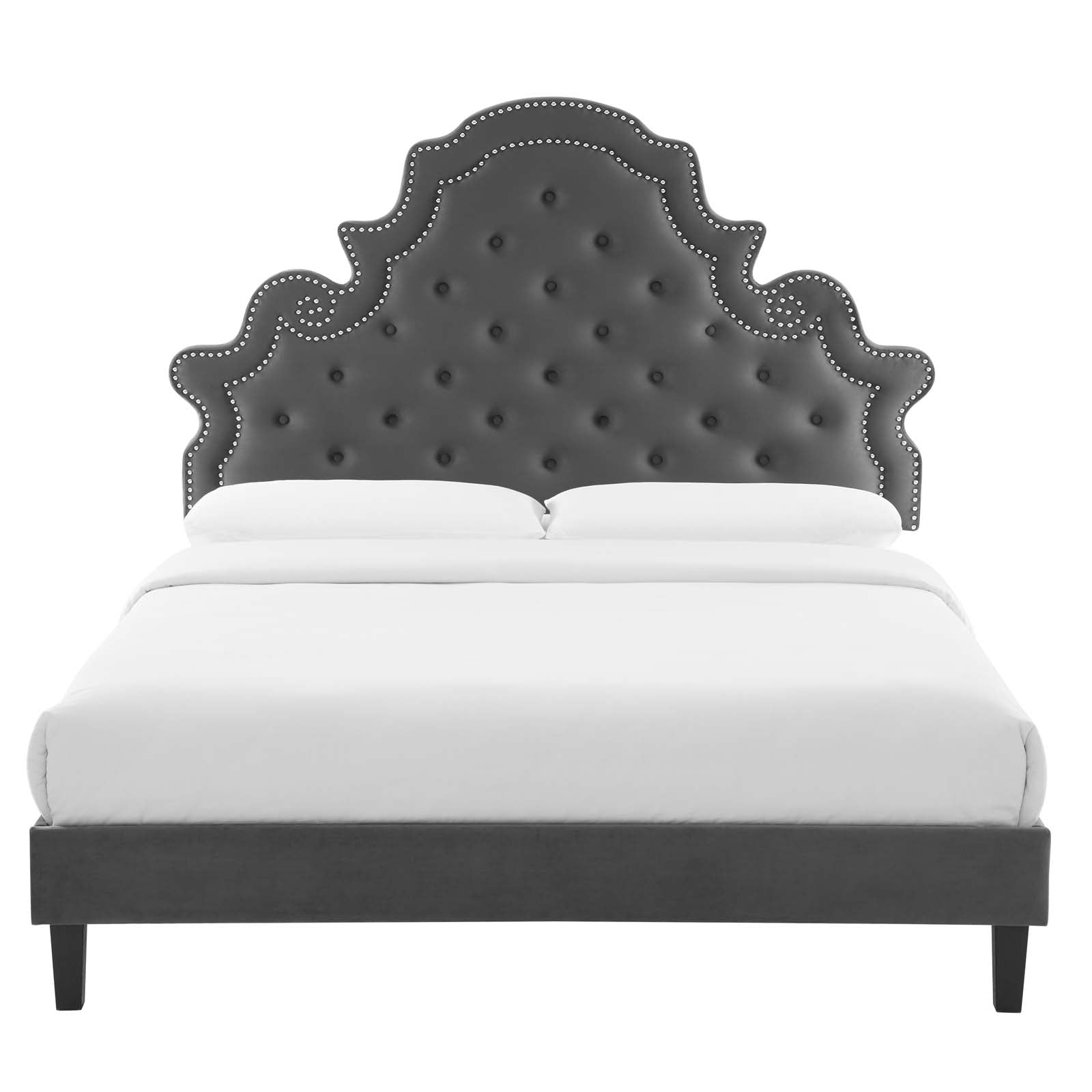 Modway Gwyneth Tufted Performance Velvet Queen Platform Bed - MOD-6753 | Beds | Modishstore - 6