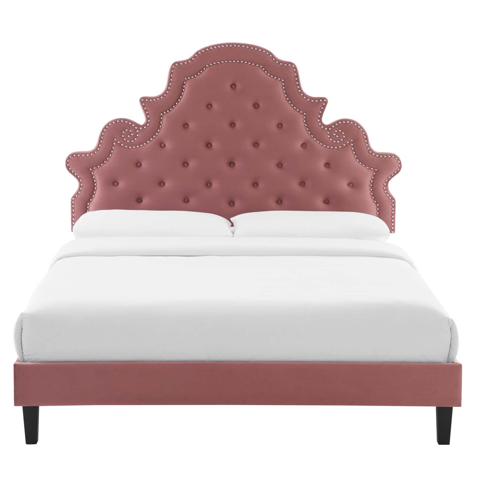 Modway Gwyneth Tufted Performance Velvet Queen Platform Bed - MOD-6753 | Beds | Modishstore - 15
