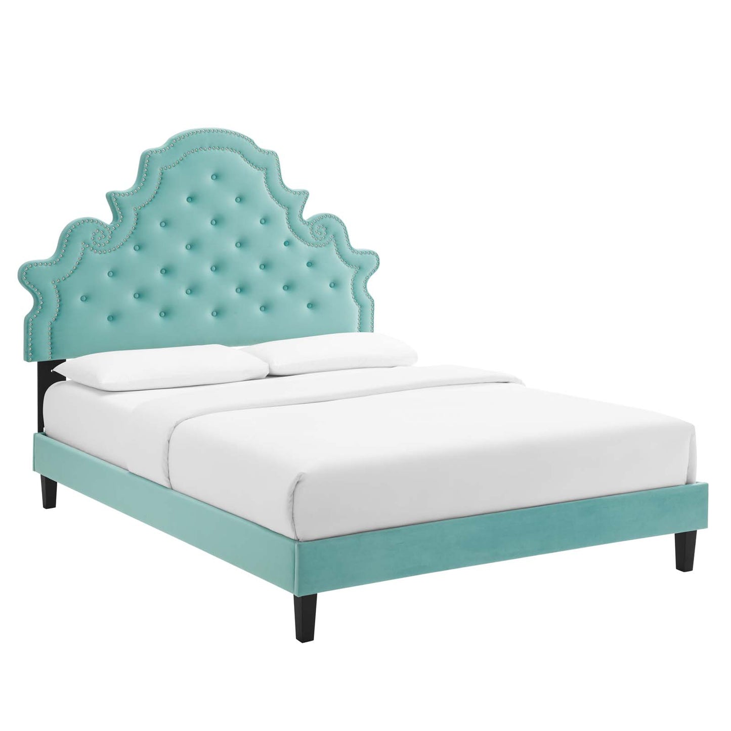 Modway Gwyneth Tufted Performance Velvet Queen Platform Bed - MOD-6753 | Beds | Modishstore - 26