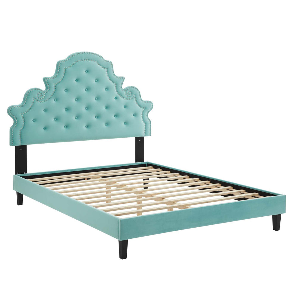 Modway Gwyneth Tufted Performance Velvet Queen Platform Bed - MOD-6753 | Beds | Modishstore - 27