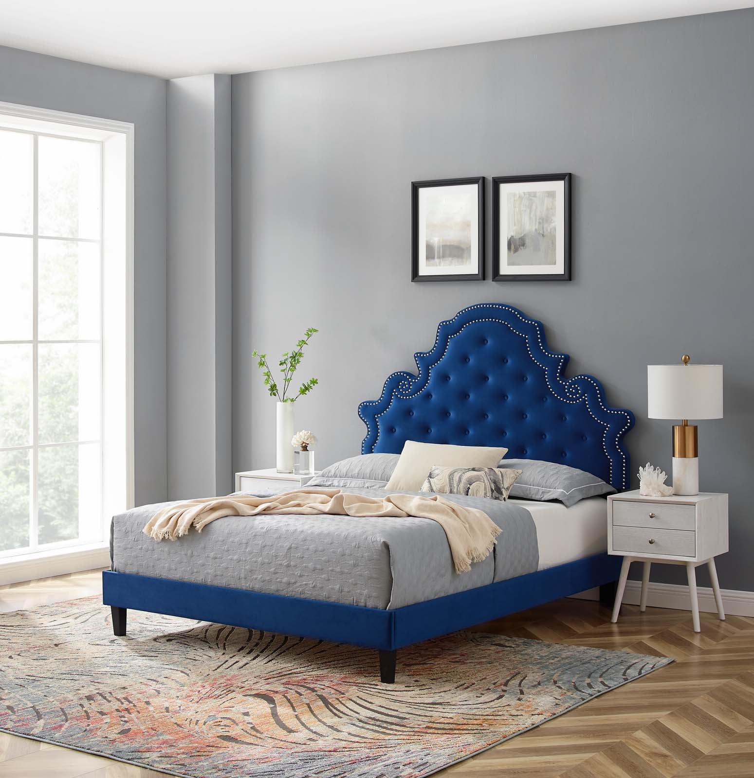 Modway Gwyneth Tufted Performance Velvet Queen Platform Bed - MOD-6753 | Beds | Modishstore - 32