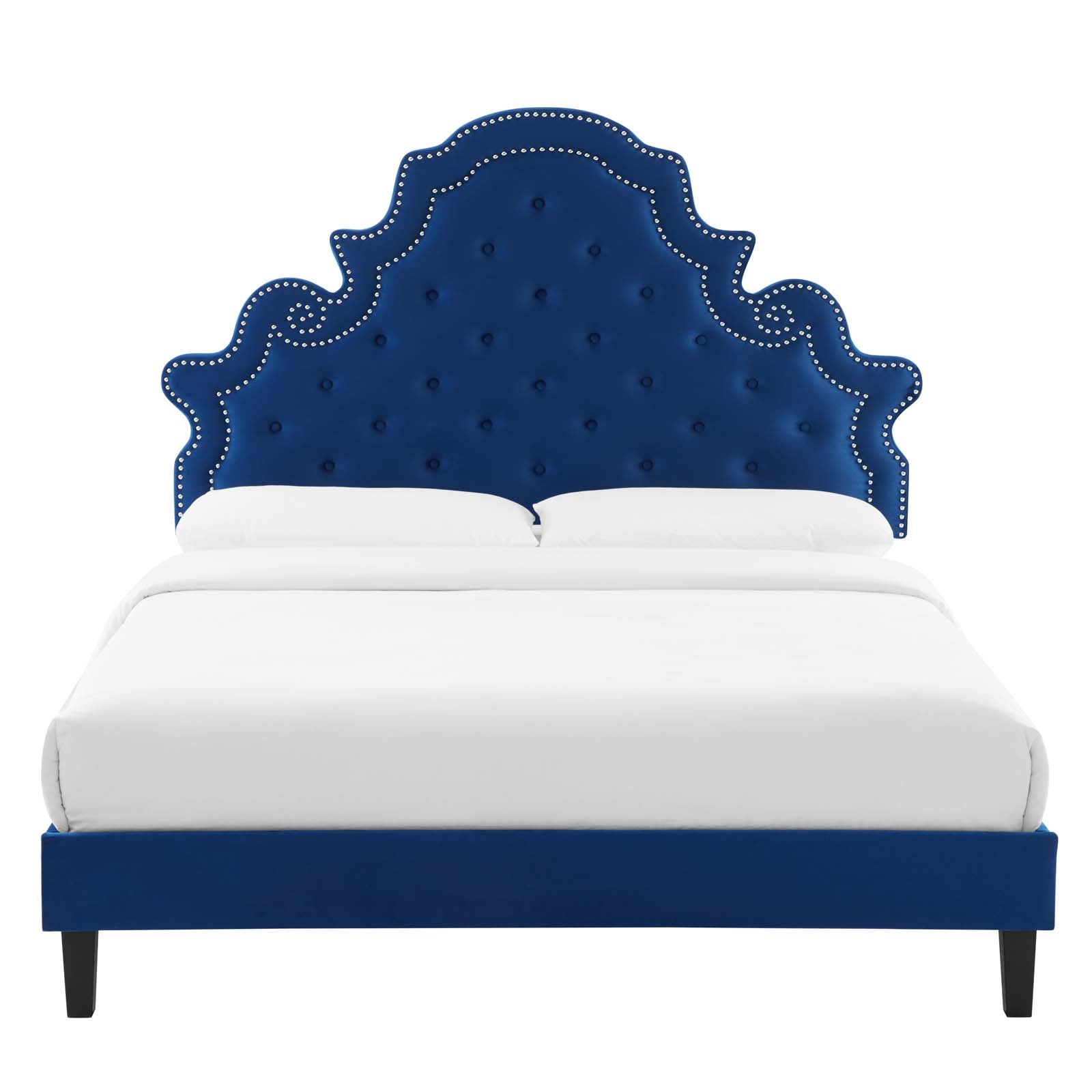 Modway Gwyneth Tufted Performance Velvet Queen Platform Bed - MOD-6753 | Beds | Modishstore - 39