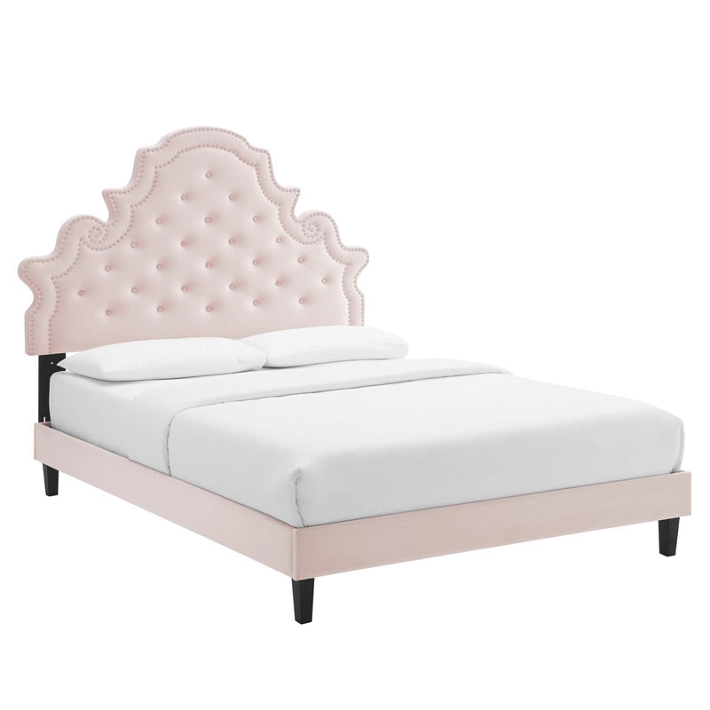 Modway Gwyneth Tufted Performance Velvet Queen Platform Bed - MOD-6753 | Beds | Modishstore - 42