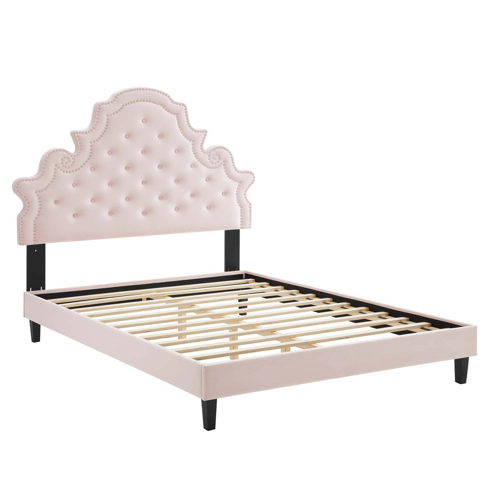 Modway Gwyneth Tufted Performance Velvet Queen Platform Bed - MOD-6753 | Beds | Modishstore - 43
